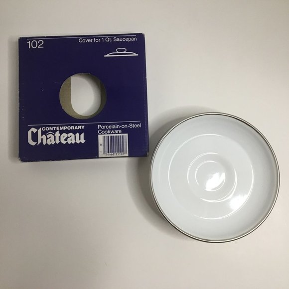 Vtg Sanko Ware Japan Contemporary Chateau Porcelain On Steel 1 Qt Saucepan Lid - Picture 2 of 6